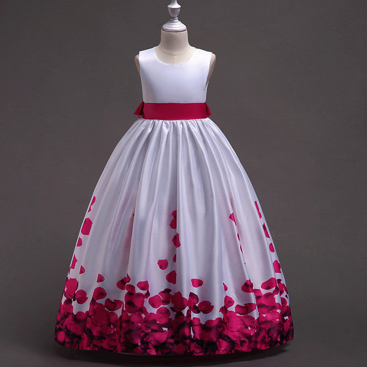 Willhawack Girls' Printed Wedding Long Dress