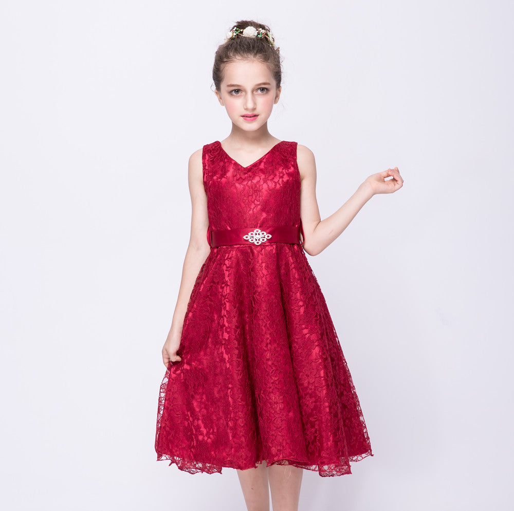 Willhawack Kids girls dress children Costume Girls Dress Lace Dress Tong Wholesale