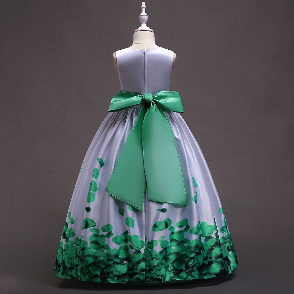 Willhawack Girls' Printed Wedding Long Dress