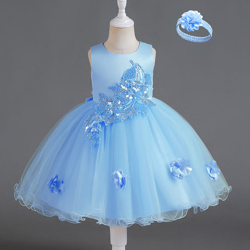 Willhawack New Girls' Dress High-end Sleeveless Dress