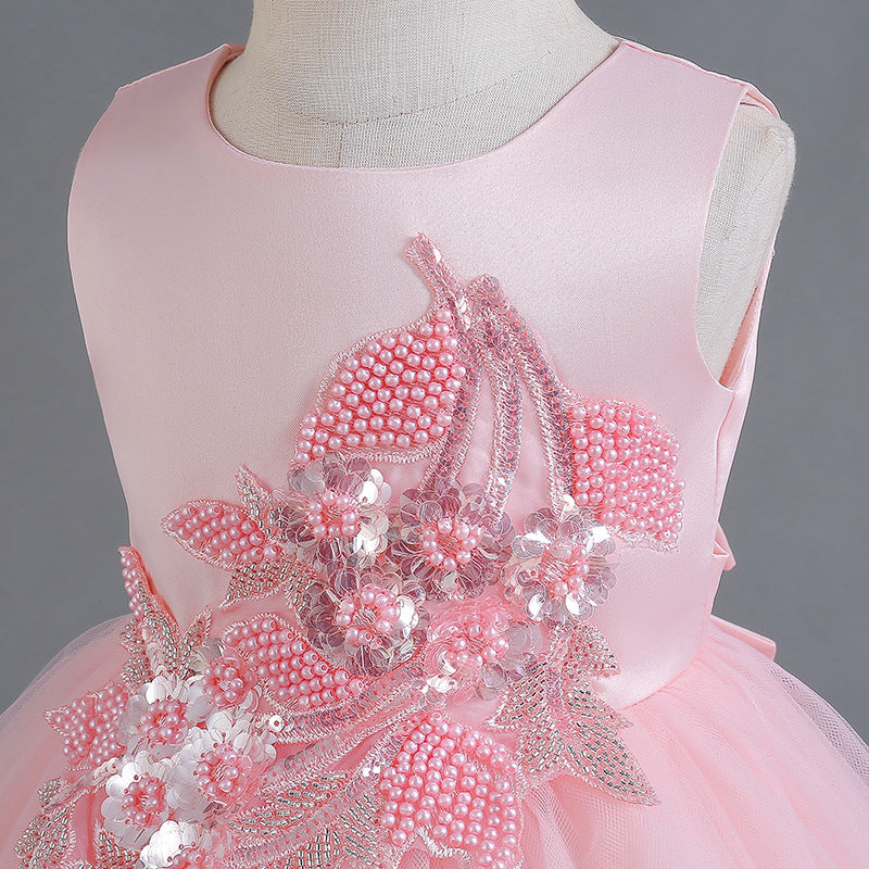 Willhawack New Girls' Dress High-end Sleeveless Dress