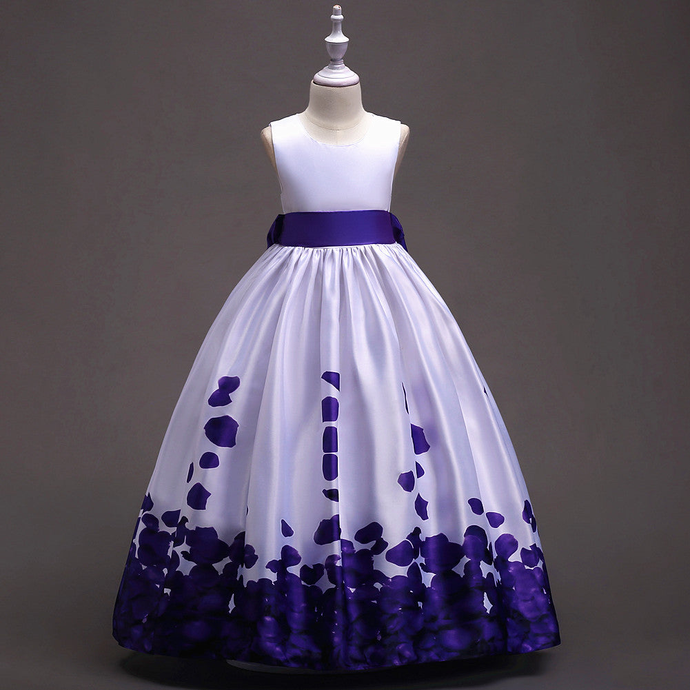 Willhawack Girls' Printed Wedding Long Dress