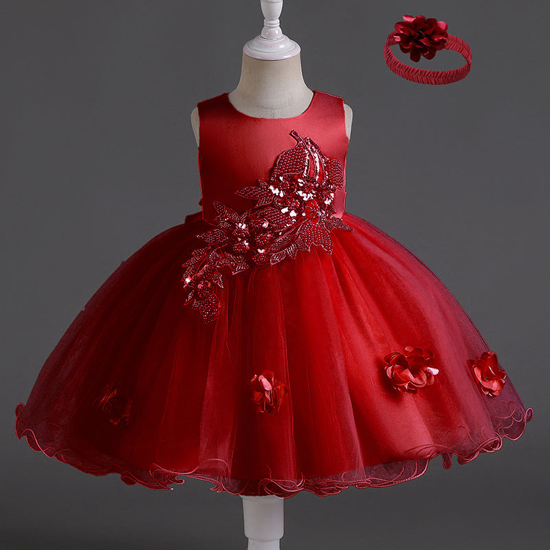 Willhawack New Girls' Dress High-end Sleeveless Dress