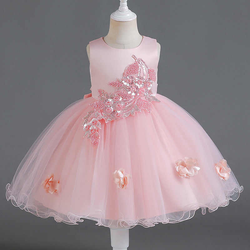 Willhawack New Girls' Dress High-end Sleeveless Dress