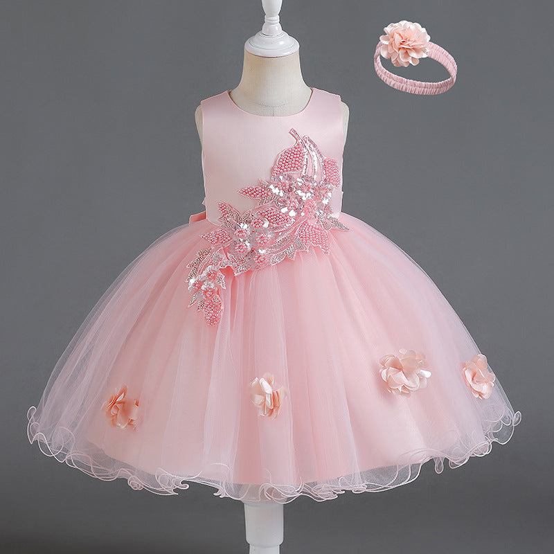 Willhawack New Girls' Dress High-end Sleeveless Dress